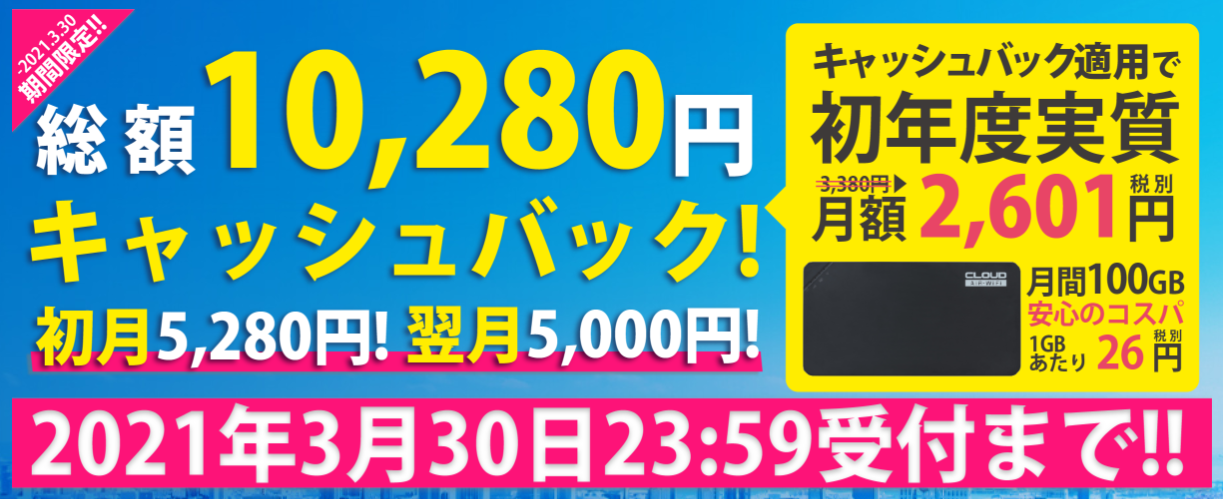 それがだいじwifi2021年3月16日キャンペーン